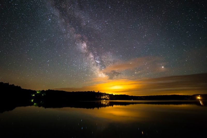 The Milky Way above Yawkey Lake in northern Wisconsin. (Photo by Joe Parks)