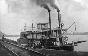 This boat was built in 1889 and renamed La Crosse in the early 1900s. She ran in the La Crosse-Wabasha trade. Photo ca. 1907-ca. 1910. (Courtesy of UW-La Crosse Historic Steamboat Photographs)