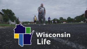 Wisconsin Special Olympians running a race
