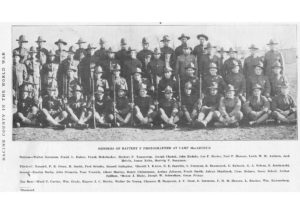 Battery F, 121st Infantry Battalion in Waco, TX. Vincent Hood is in the back row.