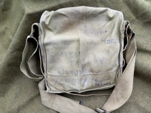 Vincent Hood's gas mask bag from WWI.