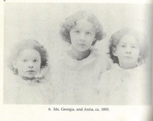 Sisters Ida, Georgia, and Anita O'Keeffe in 1893. A Sun Prairie resident at the time, Georgia would be around 6 years old when this picture was taken.