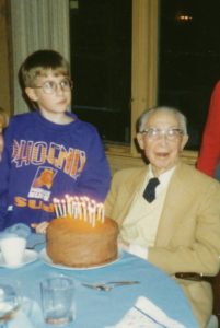 A young Mark Sullivan with with ‘Bompa’ in 1994 at his 98th birthday.