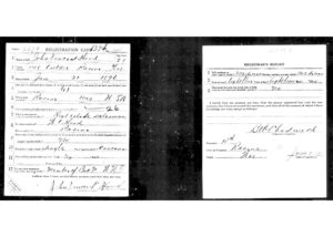 Vincent Hood's draft registration card.