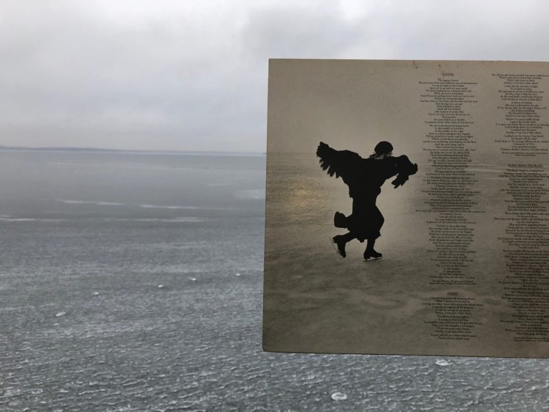 Featured on the gatefold of Joni Mitchell's album "Hejira" is the musician skating on Lake Medota in Madison, Wisocnsin. (Maureen McCollum/WPR)