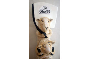 A tap handle made from urethane for 3 Sheeps Brewing made by AJS Tap Handles in Random Lake, Wisconsin. (Courtesy of AJS Tap Handles)