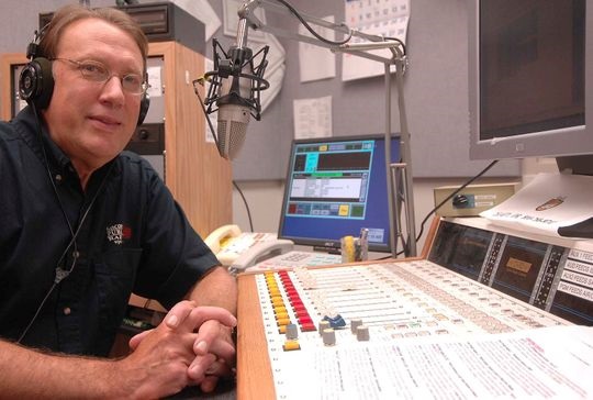 Glen Moberg in Wisconsin Public Radio's Wausau studio. (Courtesy of Rick Reyer)