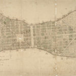 The original 1836 plat map for James Duane Doty's planned capital city of Madison. (Courtesy of the Wisconsin Historical Society)