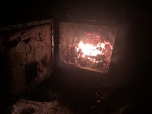 The outdoor wood furnace is hungry all winter. (Courtesy of Chris Hardie)