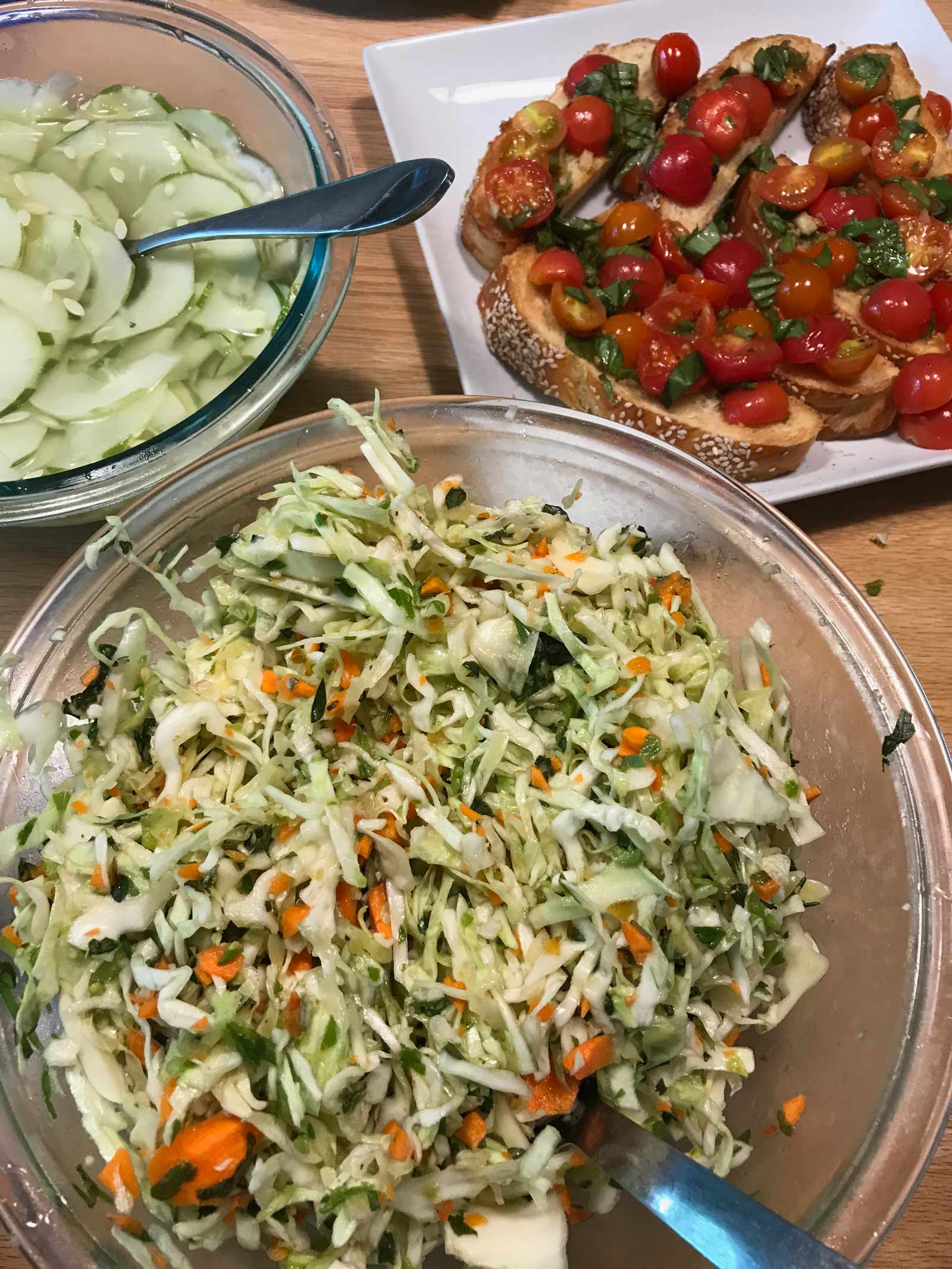 Salads and appetizers.