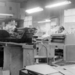 Quentin Smirl (right) at work at Lithoprint Company in Waukesha. (Courtesy of Nancy Jorgensen).