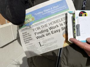 Street Pulse’s holiday issue was released early 2021, with the leading story: “For The Homeless, Finding Work Is Not A Walk on Easy Street” by Editor Nathan J. Comp. (Alyssa Allemand/WPR)