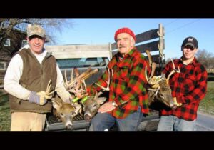 Chris Hardie, left, Robert Hardie, middle, and Ross Hardie, right, were three generation successful hunters in 2010 on the Hardie family farm. (Courtesy of Chris Hardie)