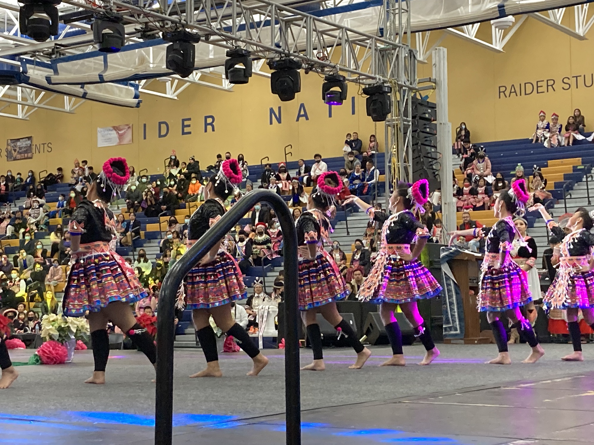 Dancers perform at the Hmong New Year celebration on November 27, 2021. (Photo by Nkaujoua Xiong)