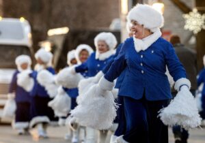 Members of the Dancing Grannies perform for parade attendees Sunday, Dec. 4, 2022, in Waukesha, Wis. (Angela Major/WPR)