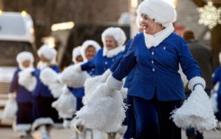 Members of the Dancing Grannies perform for parade attendees Sunday, Dec. 4, 2022, in Waukesha, Wis. (Angela Major/WPR)