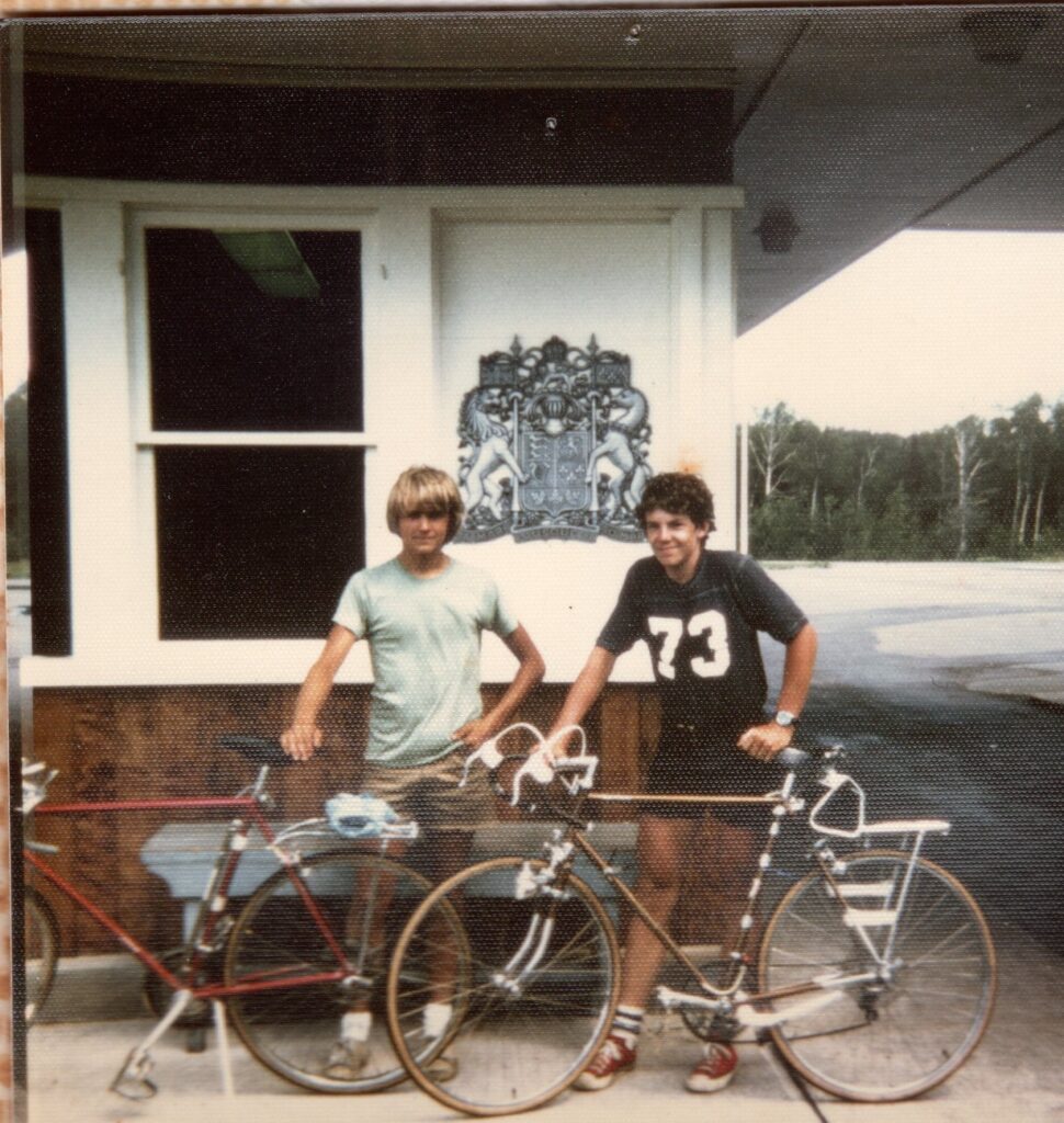 Nick Schmelter and Mark Blaskey at the Canadian border on July 13, 1973. (Courtesy of Mark Blaskey)