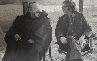 Actor Orson Welles and director Bert I. Gordon — both natives of Kenosha, Wisconsin — on the set of the 1972 movie "Necromancy." According to Gordon's daughter, creating the film with Welles was "the highlight of his career." (Courtesy of Andy Turner)