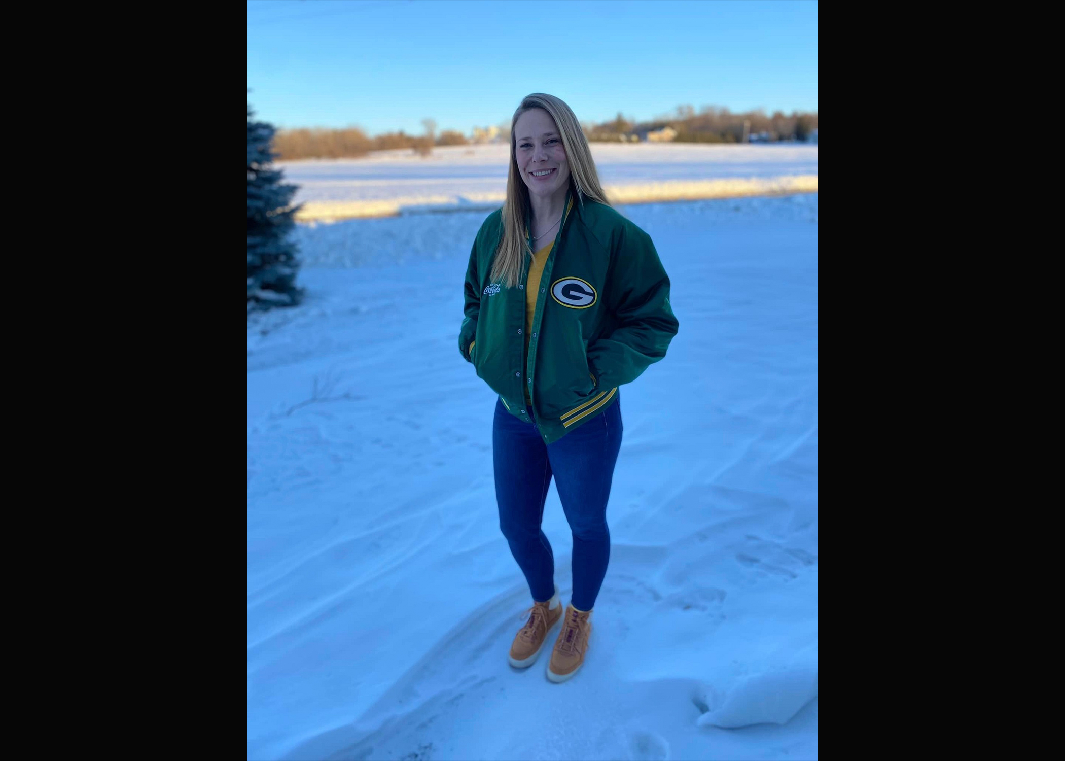 Molly Schroeder-Linzmeier is one of the 538,967 shareholders of the Green Bay Packers. The former Brown County librarian talked about about this with her coworker during a StoryCorps Mobile Tour stop in Green Bay, Wisconsin in 2023. (Photo courtesy of Molly Schroeder-Linzmeier)