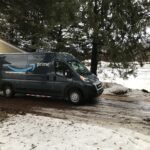 A delivery truck sits stranded at the base of Patti See's icy driveway on Lake Hallie (photo courtesy of Patti See)