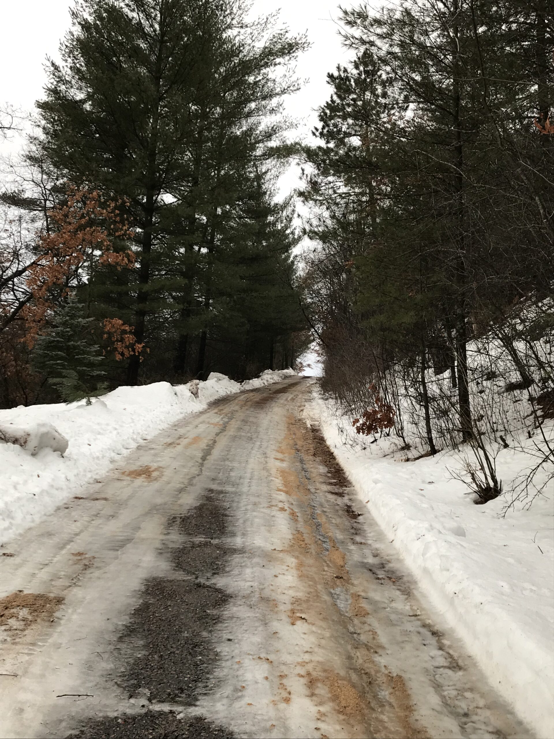 Patti See's long, steep, icy Lake Hallie driveway on Valentine's Day 2023. (Courtesy of Patti See)