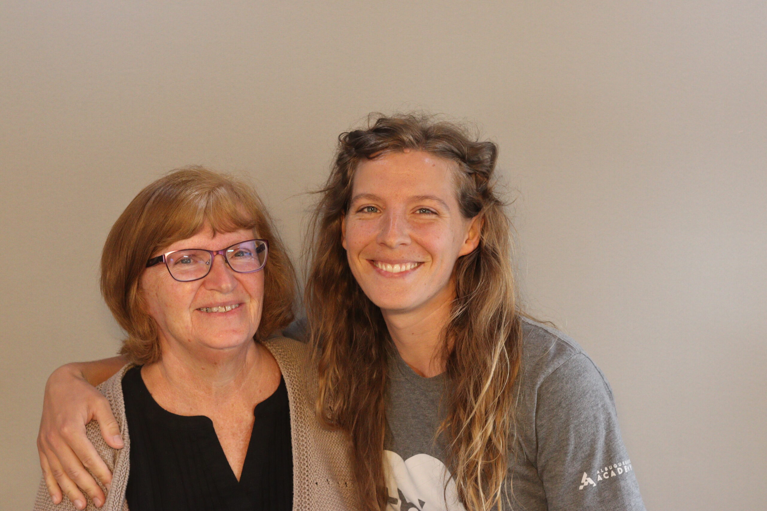 Eileen and Rachel Bordeleau at their StoryCorps Mobile Tour stop recording in Green Bay, Wisconsin on August 17, 2023. (Courtesy of StoryCorps)