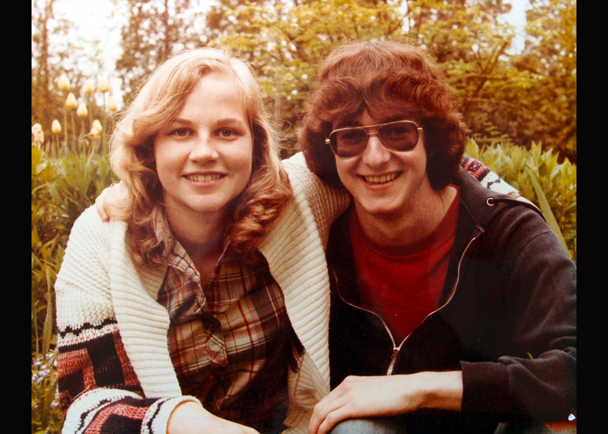Pat (l) and Dennis (r) Faherty after meeting at University of Wisconsin- Milwaukee, around 1979. (Courtesy of Pat Faherty)