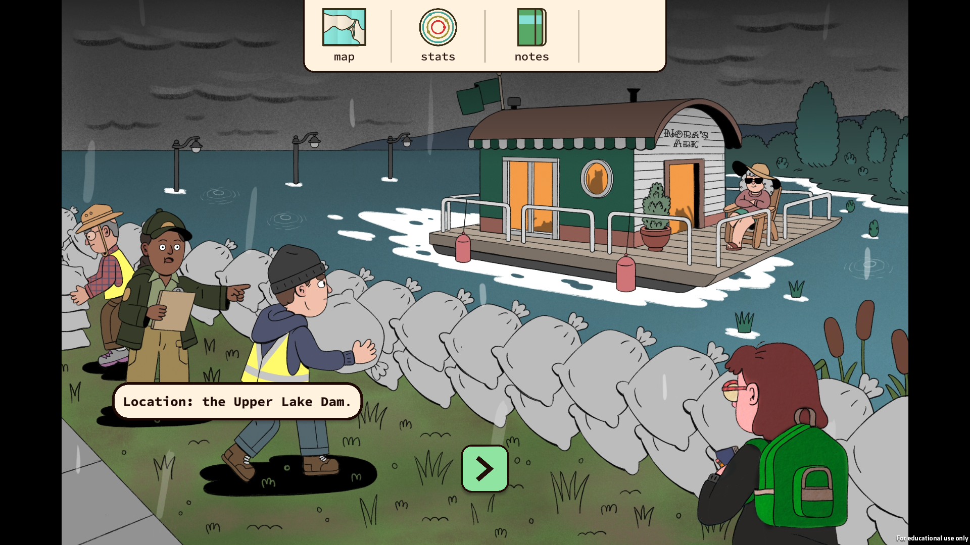 Screen shot of the game "Headlines and High Water" by Field Day Labs.