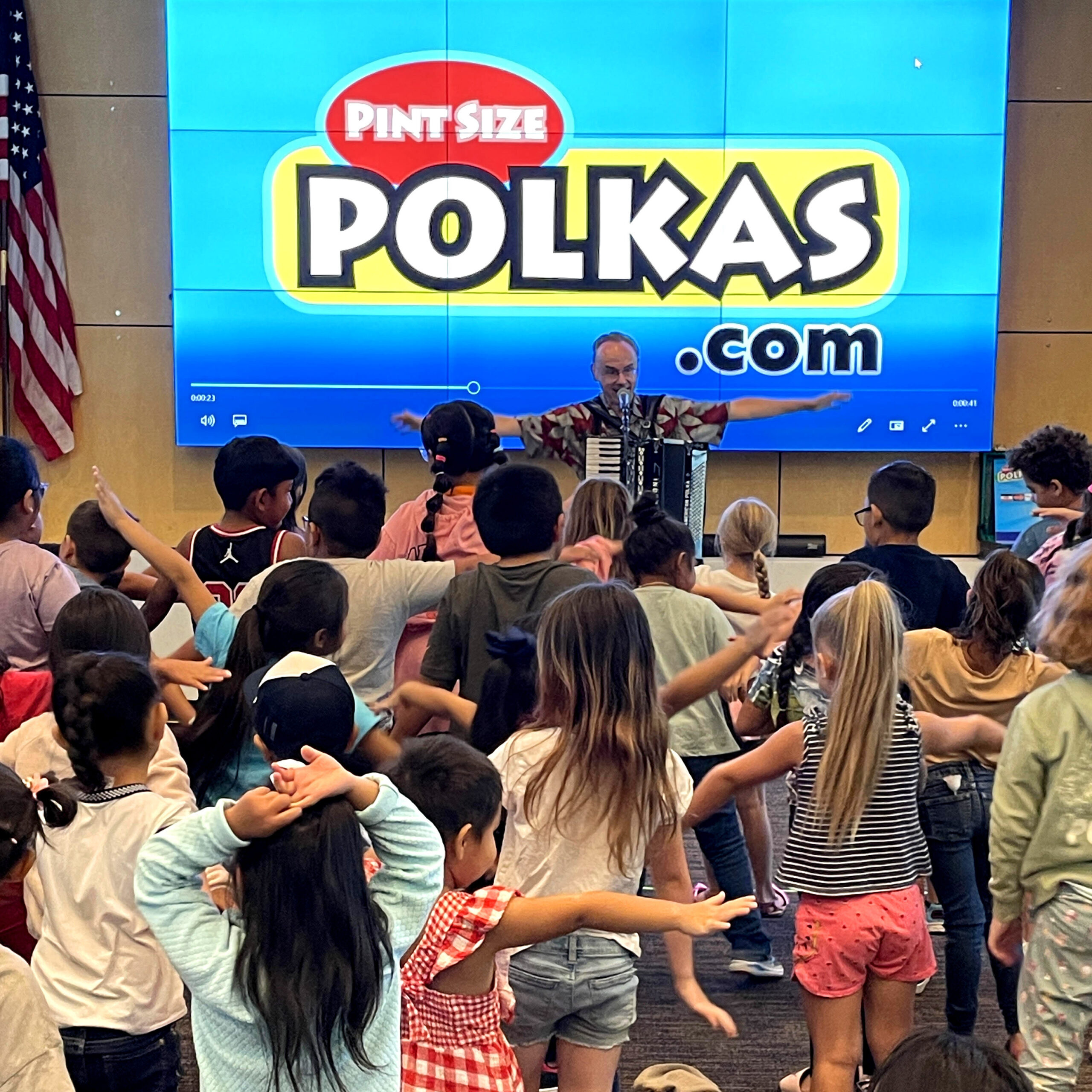 Mike Schneider performing in Farmington, New Mexico during his Pint-Size Polka tour. <i>Photo courtesy of Mike Schneider</i>
